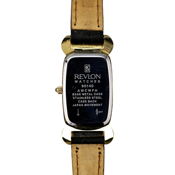 Revlon Vintage 1990s Ladies Tank Watch Scroll Design Gold Plated Ladies Watch main image 10